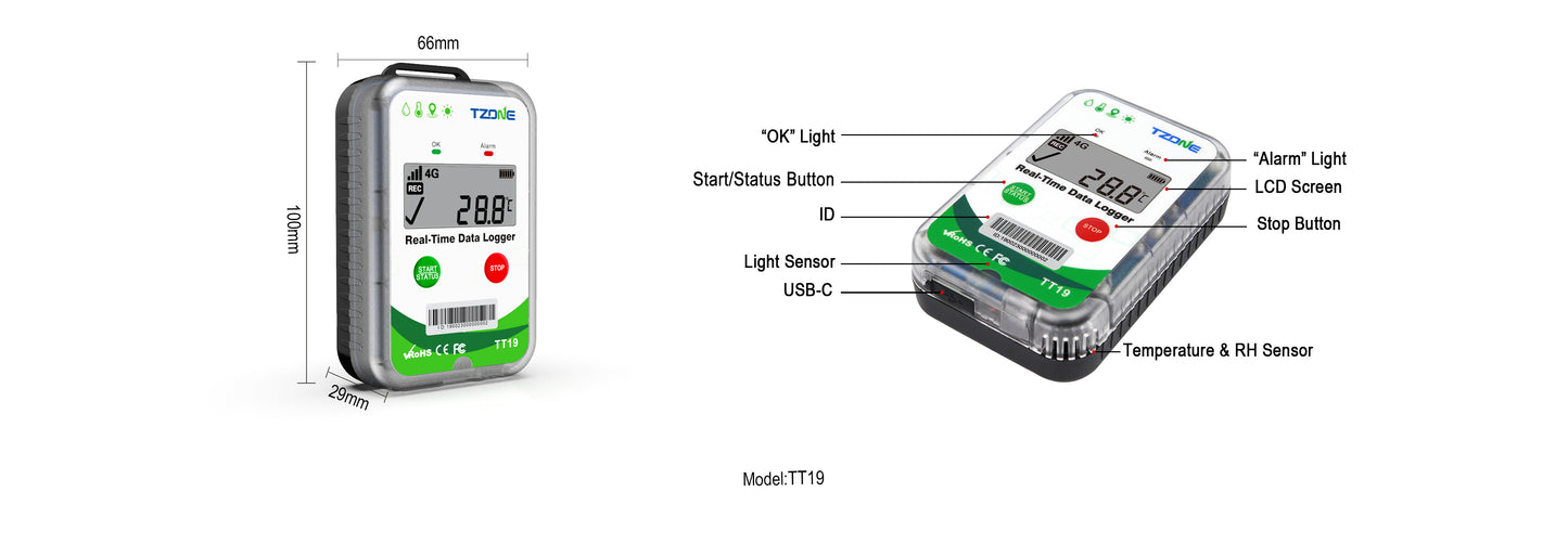 4G Cargotracker TEMP - Humidty -Light - Vibration GPS with Webservice