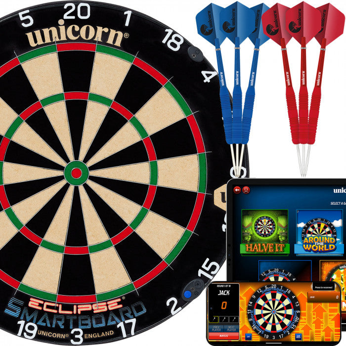 "Unicorn Eclipse Smartboard with Scorebuddy App for automatic dart scoring." This helps your images show up in Google Image search